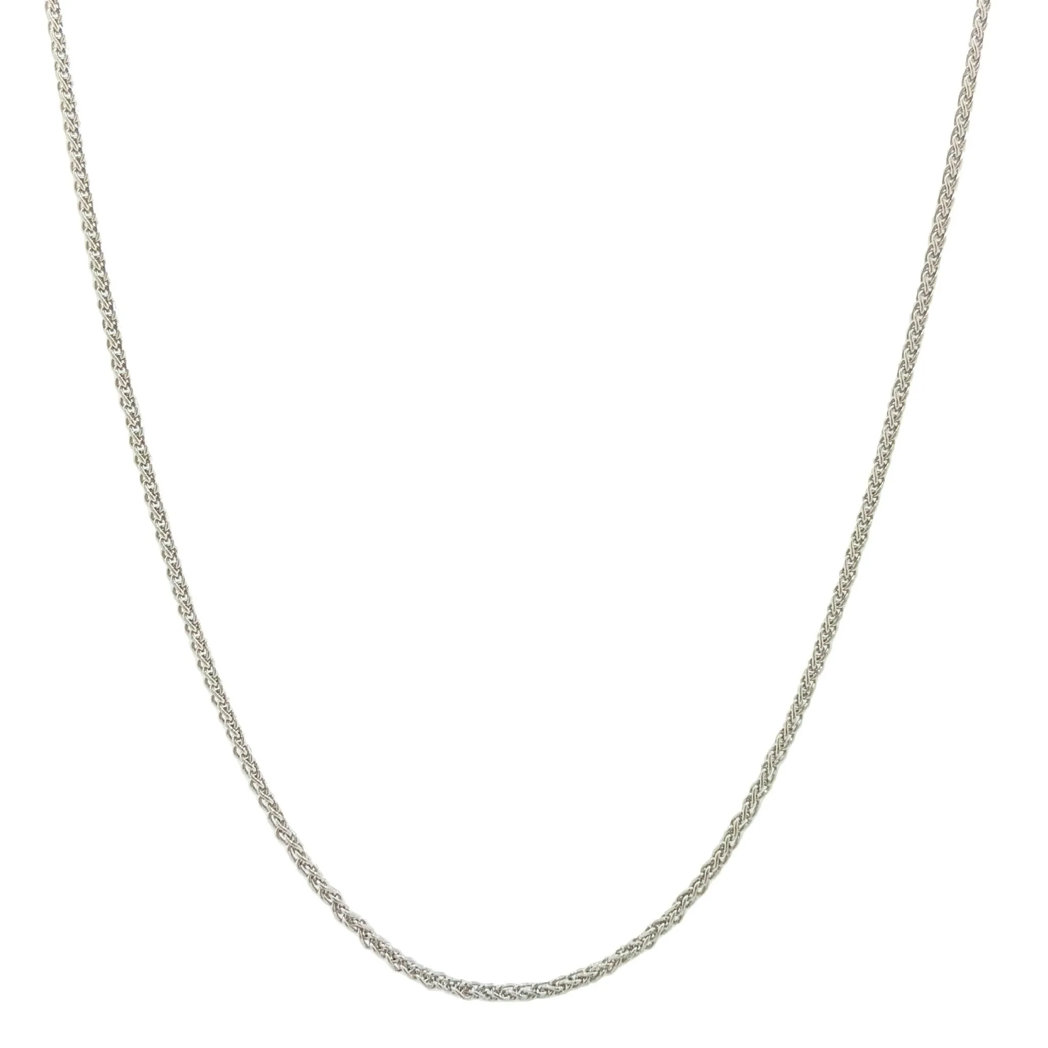 14K W Gold 20" Round Wheat Chain 025