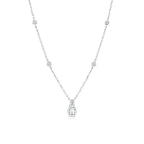 18K White Gold Diamond Loop Pendant Necklace