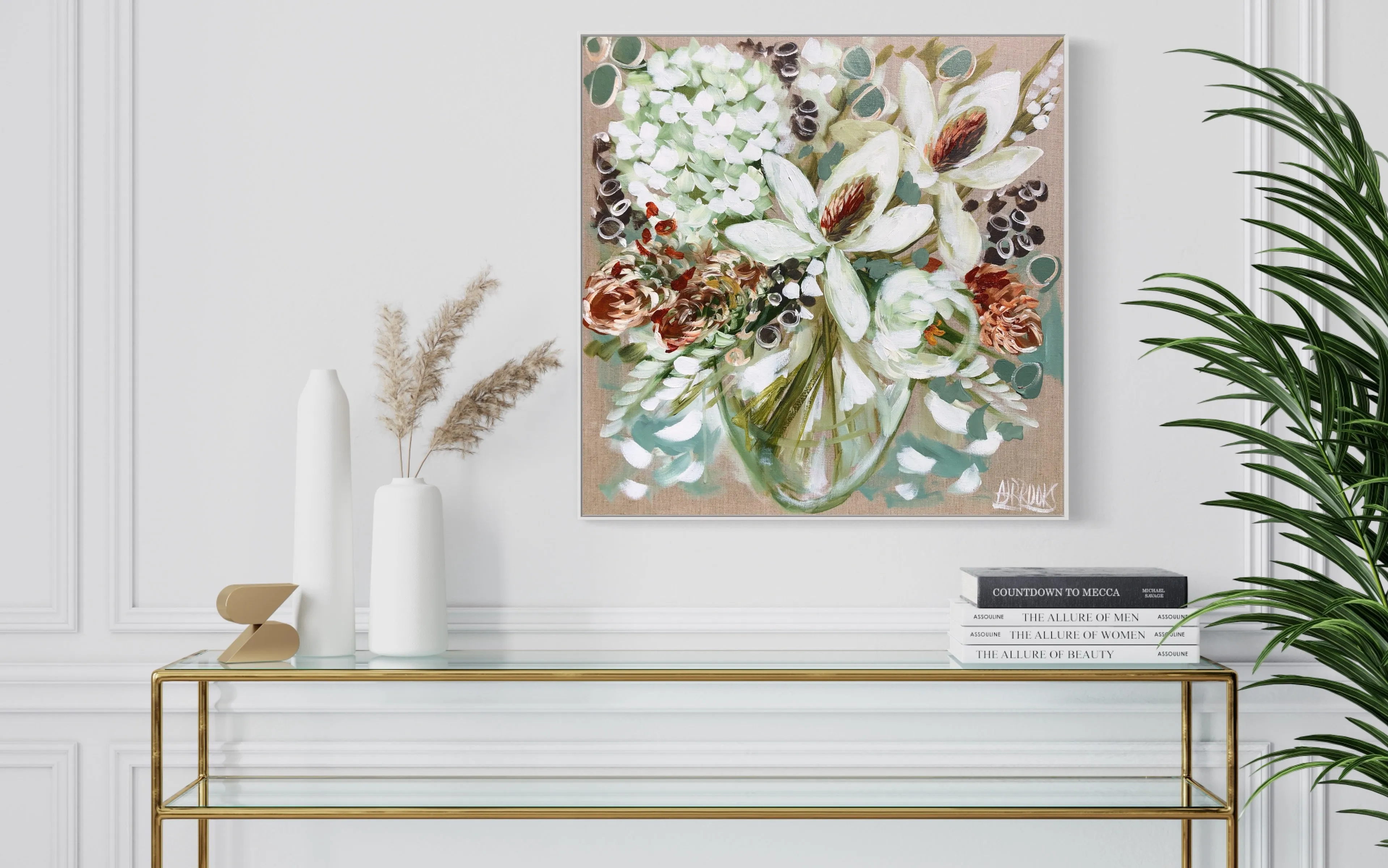 60x60 cm - magnolia and natives  bouquet