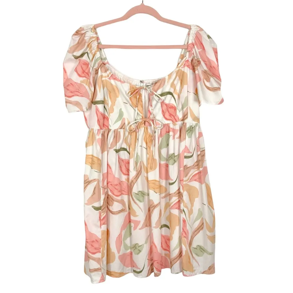 Abercrombie & Fitch Floral Poplin Keyhole Tie Front Babydoll Mini Dress NWT- Size S (sold out online)