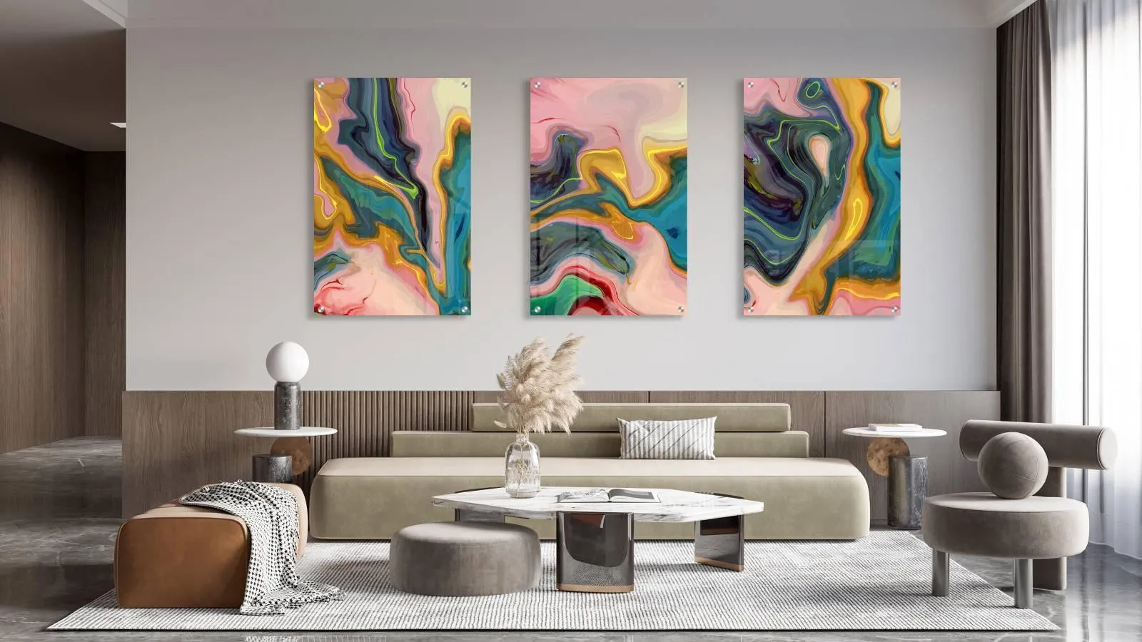 Abstract Ornaments Set of 3 Prints Modern Wall Art Modern Artwork