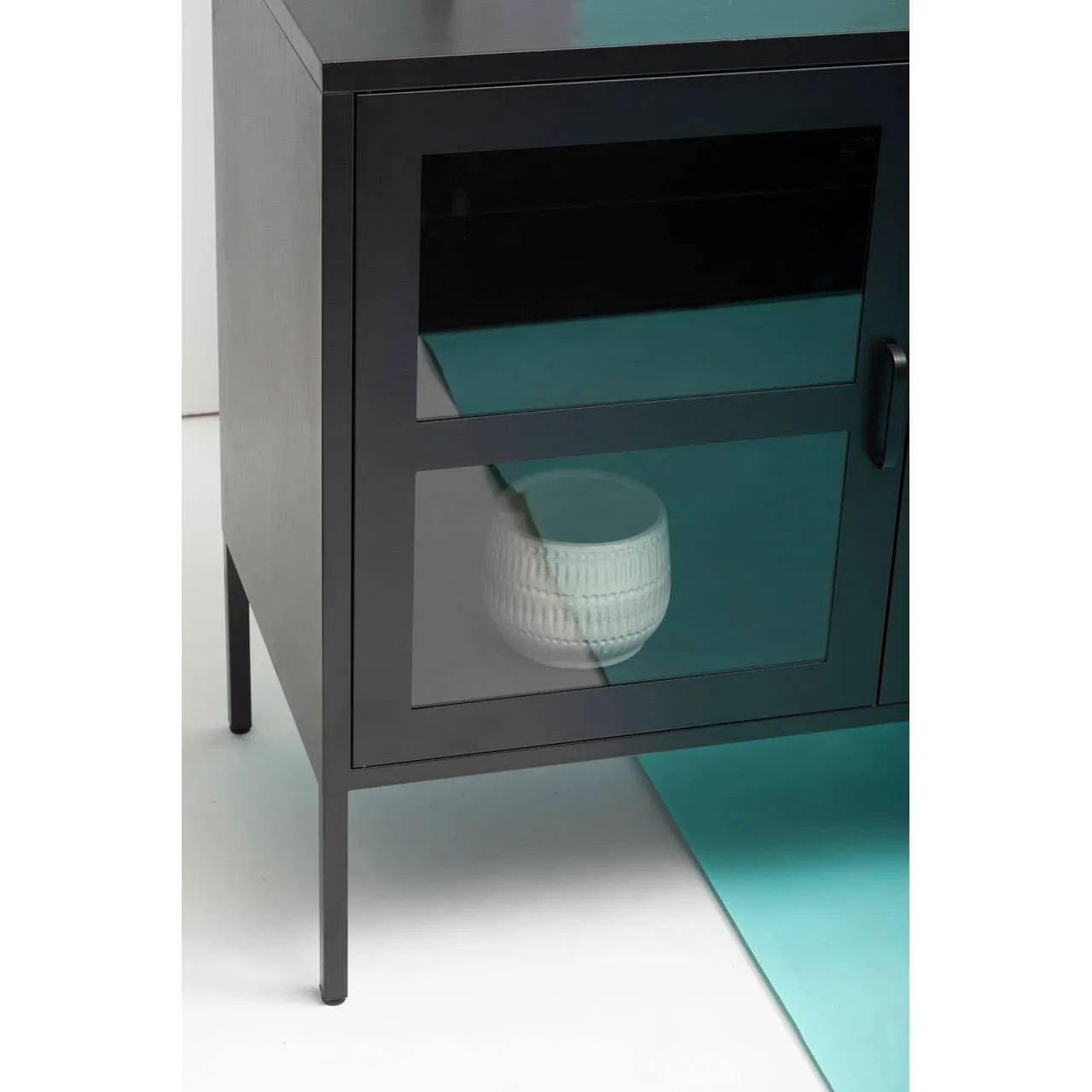 Acier Three Door Black Sideboard