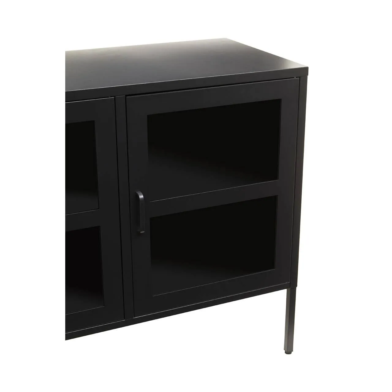 Acier Three Door Black Sideboard