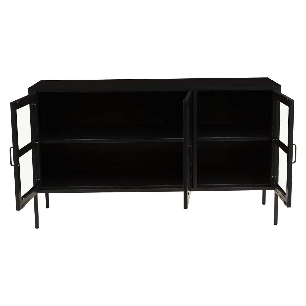 Acier Three Door Black Sideboard