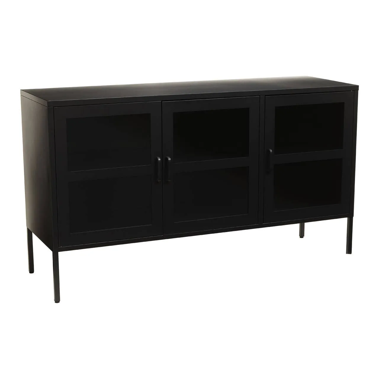 Acier Three Door Black Sideboard