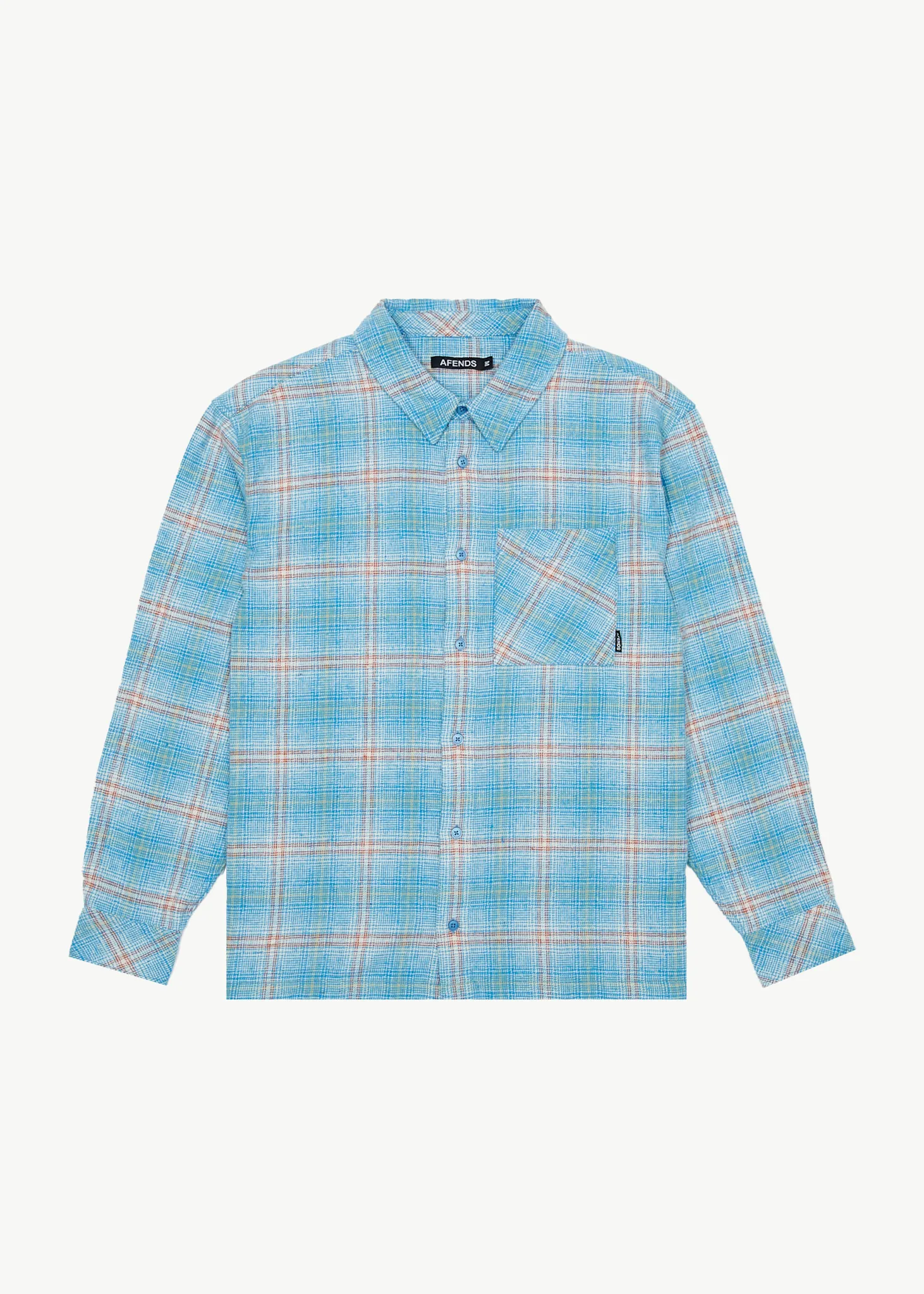 AFENDS Mens Position - Flannel Shirt - Lake Check