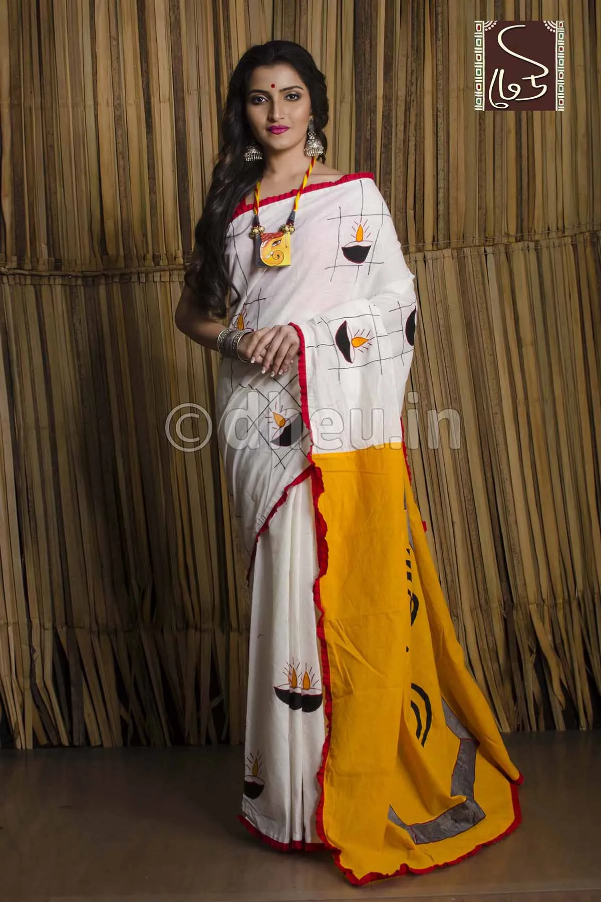 Aguner Porosmoni -Saree-Kurta Cotton Couple Set