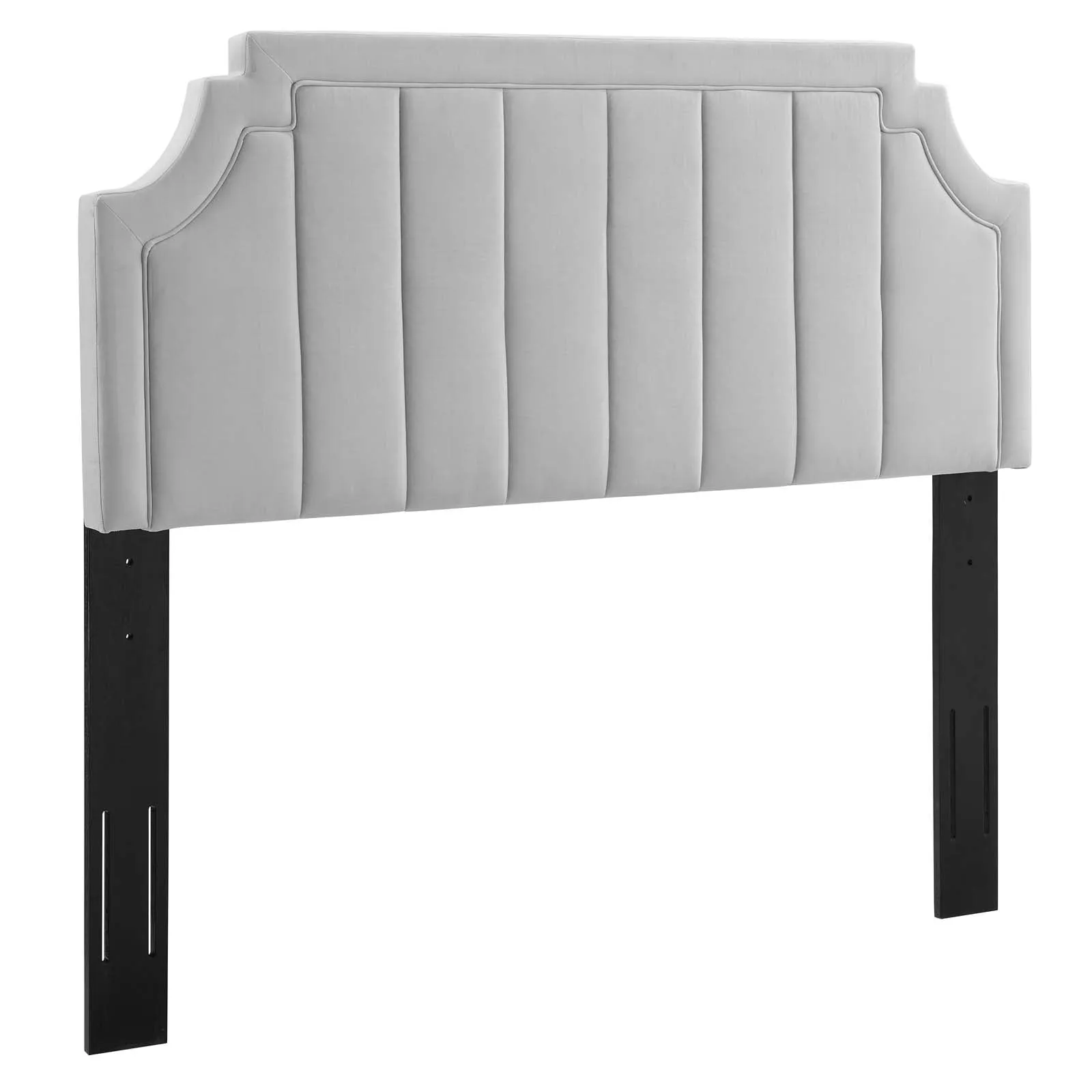 Alyona Channel Tufted Performance Velvet Twin Headboard By Modway - MOD-6346 - Light Gray