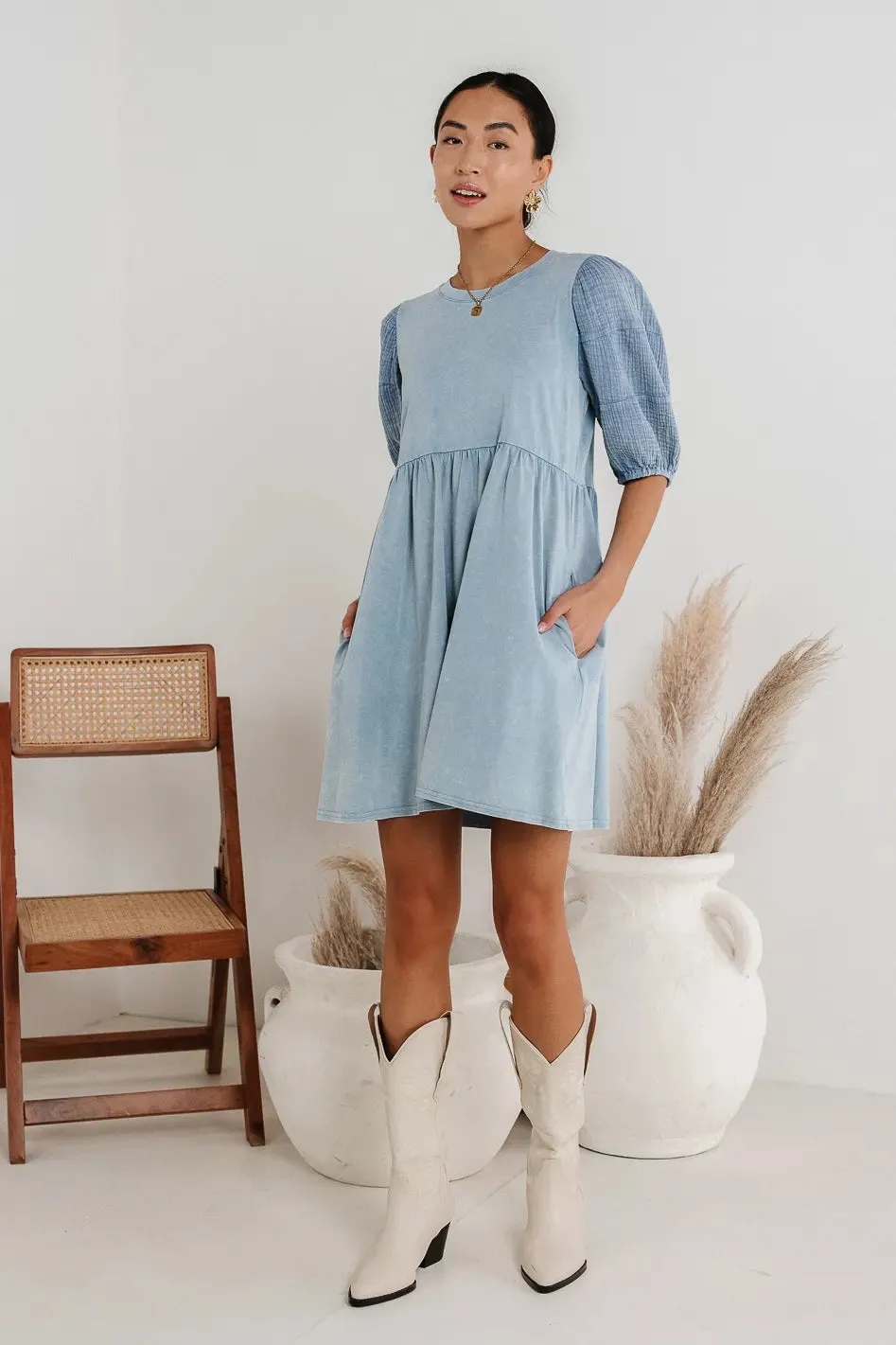 Andra Mini Dress in Blue - FINAL SALE