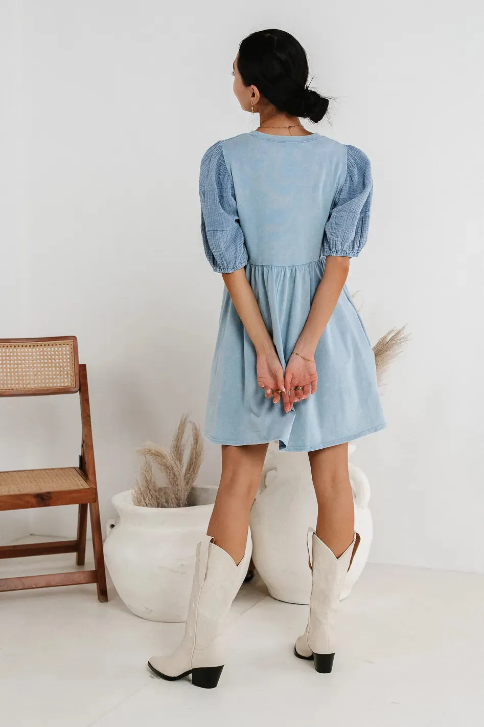 Andra Mini Dress in Blue - FINAL SALE