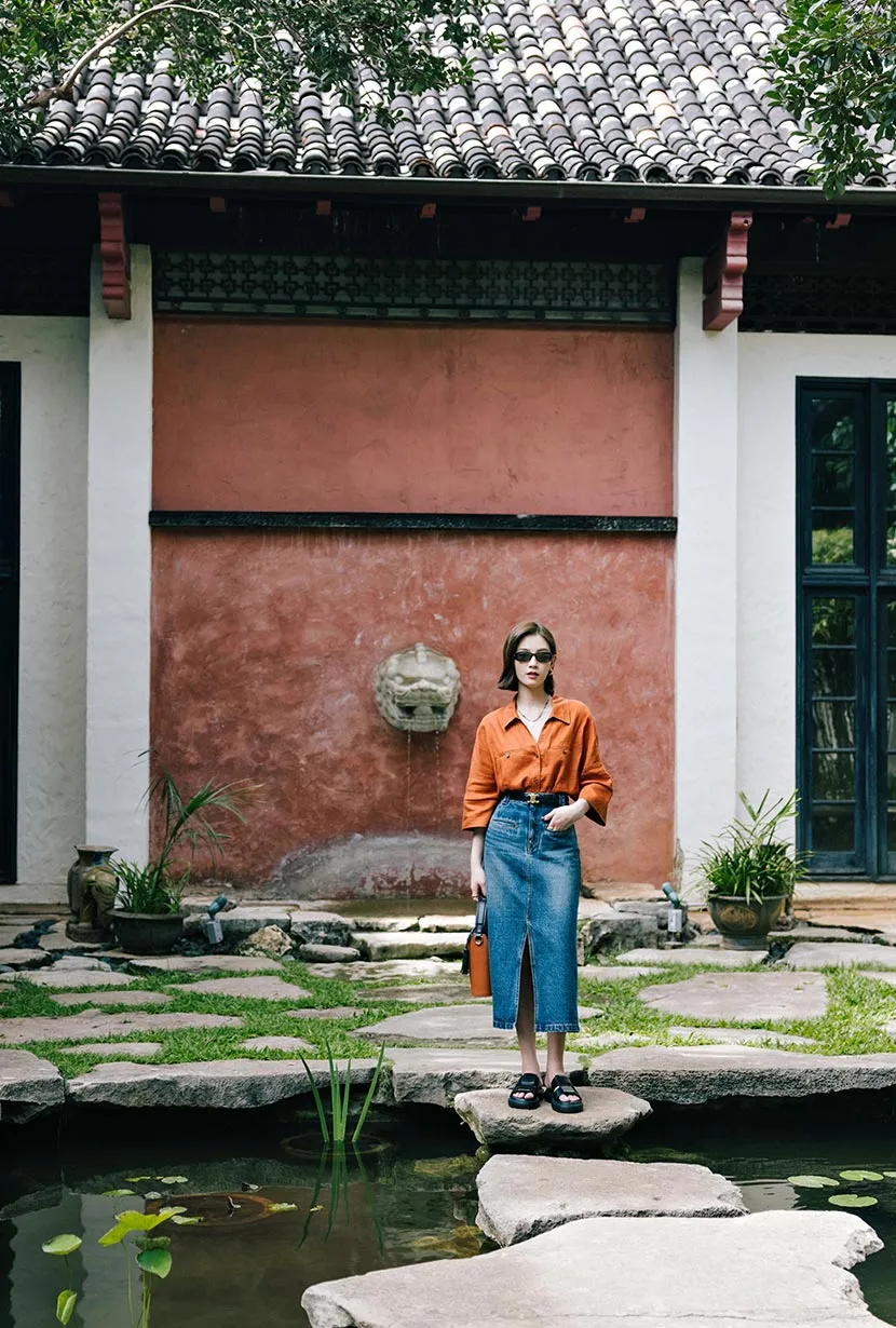 Antoine Linen Blouse - Ginger