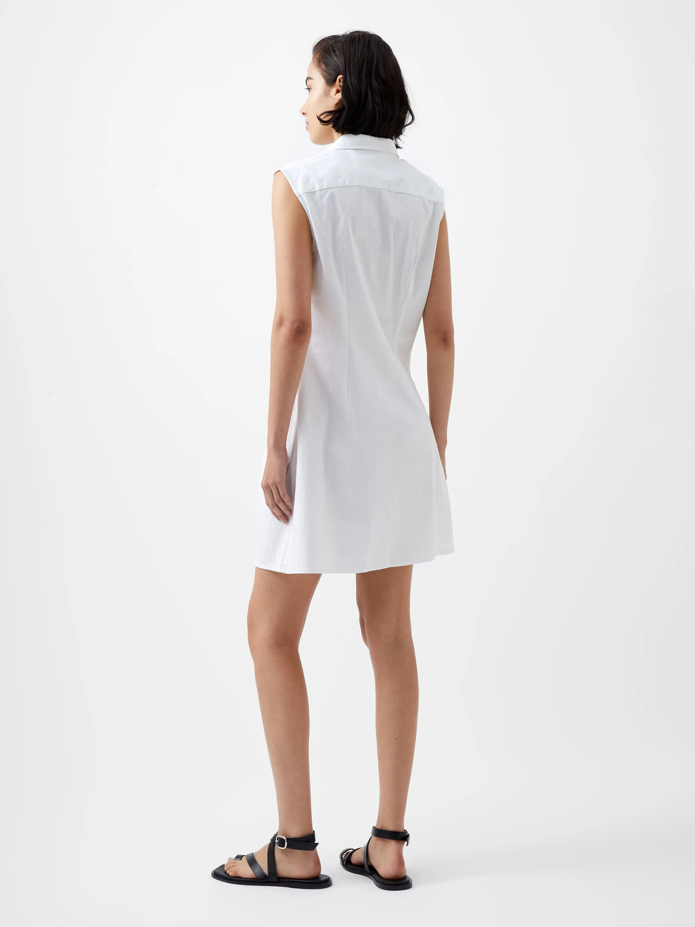 Aofie Linen Sleeveless Shirt Dress