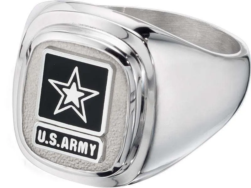 Army Mens Ring 18k Gold Electroplate