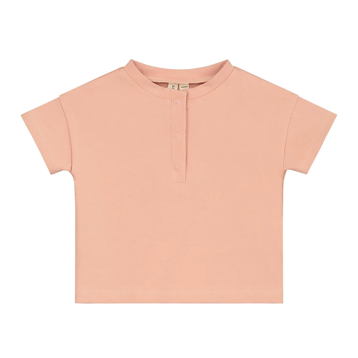 Baby Short Sleeve Henley Tee in Rustic Clay by Gray Label - Last One In Stock - 1-3 Months