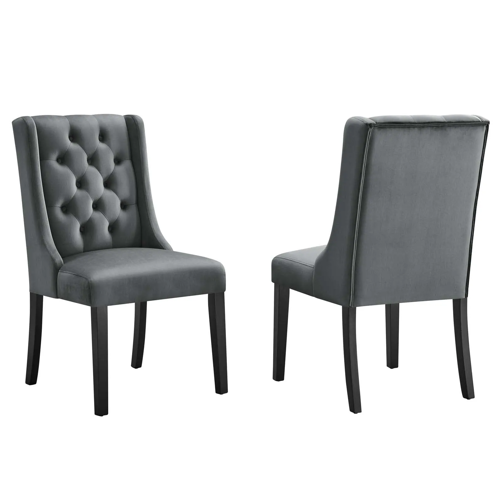 Baronet Performance Velvet Dining Chairs - Set of 2 By Modway - EEI-5013 - Gray