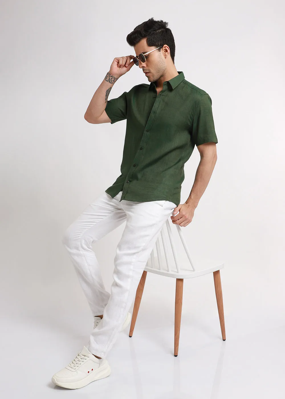 Batiste Green Linen shirt