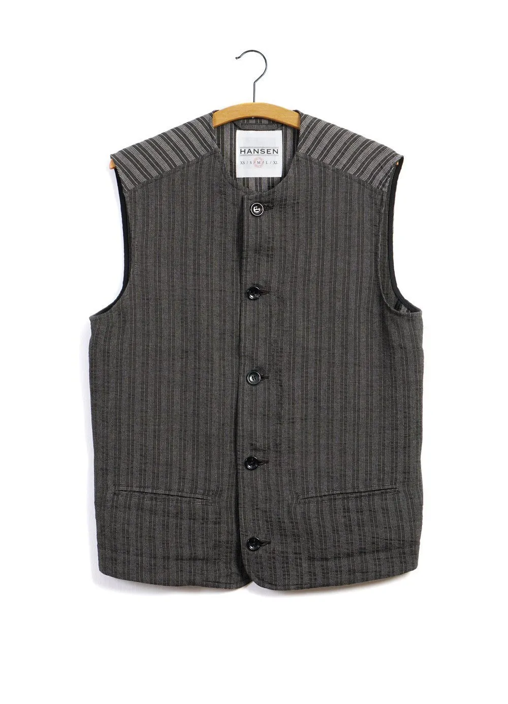 BEN | Crewneck Waistcoat | Taupe Stripes