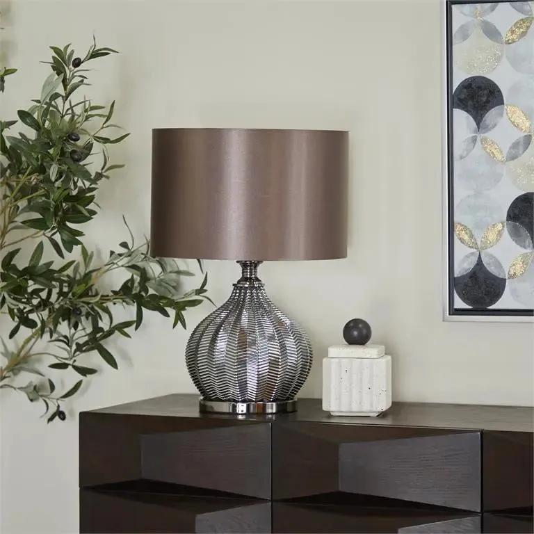 Black Polyester Transitional Table Lamp