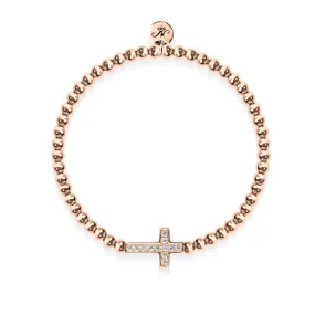 Blessed | Rose Gold Vermeil | CZ Diamond Cross Bracelet