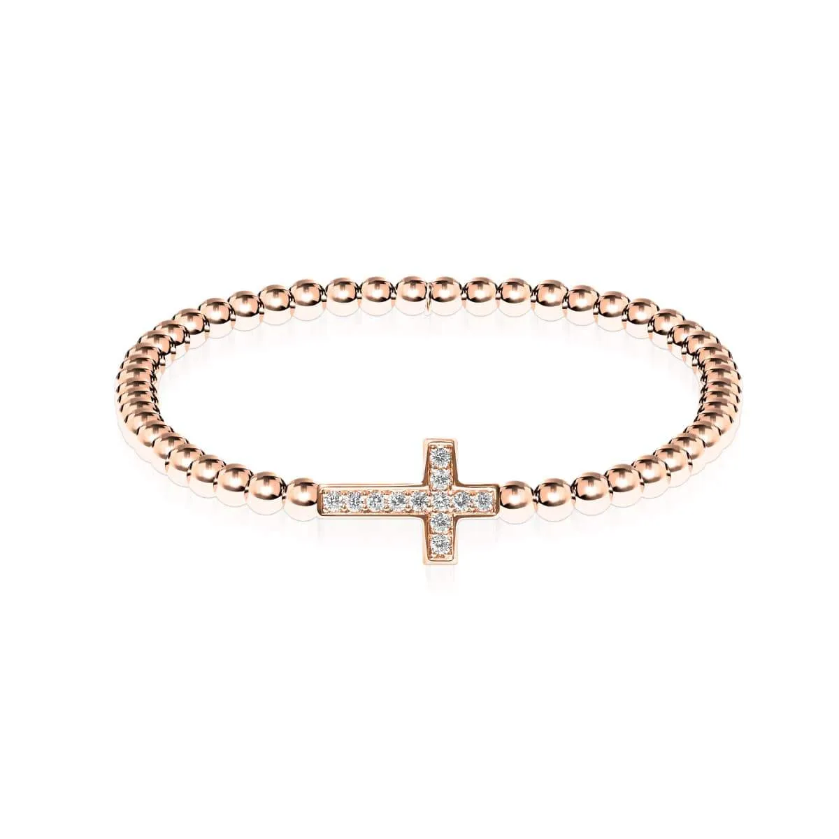 Blessed | Rose Gold Vermeil | CZ Diamond Cross Bracelet