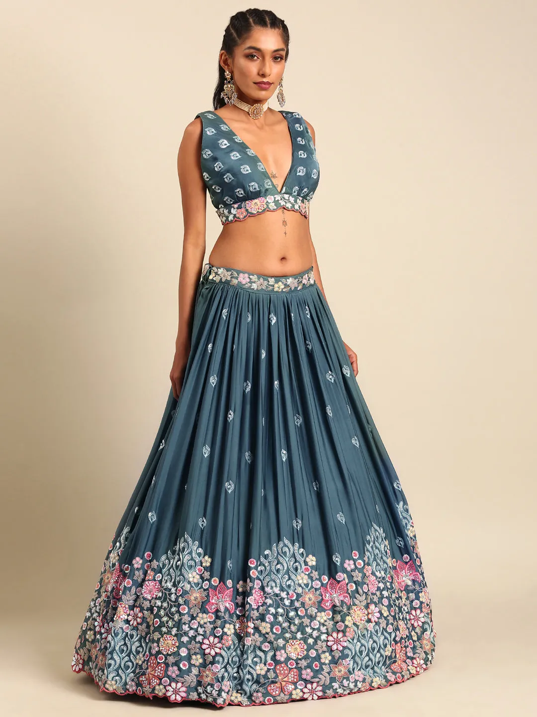 Blue Colored Lehenga: Timeless Elegance for Every Celebration - Rent