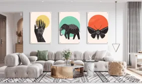 Bohemian Art Set of 3 Prints Modern Wall Art Modern Artwork