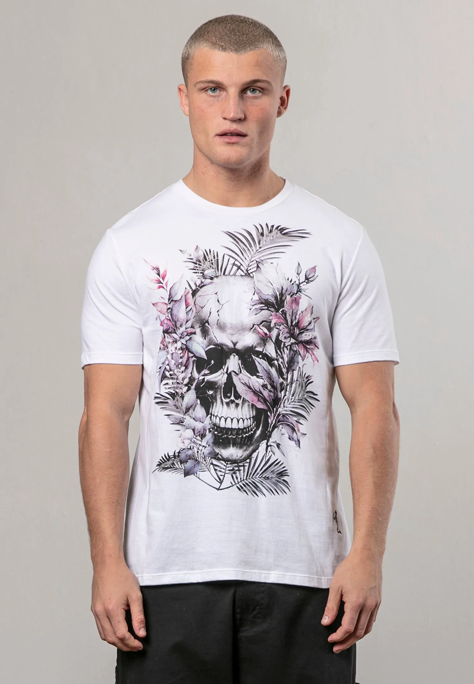 BOTANICAL SKULL T-SHIRT WHITE