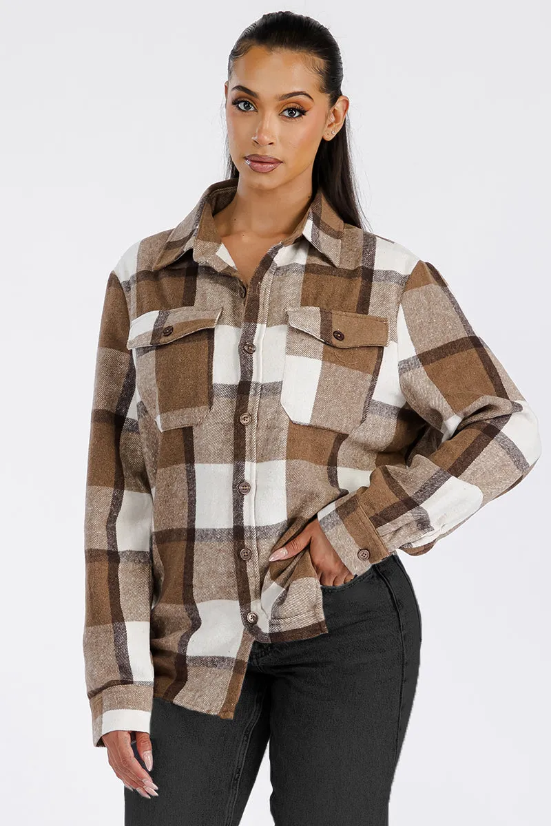 BOYFRIEND OVERSIZED SOFT FLANNEL SHACKET