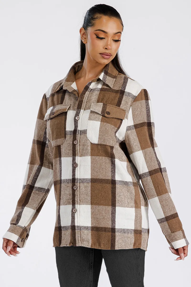 BOYFRIEND OVERSIZED SOFT FLANNEL SHACKET