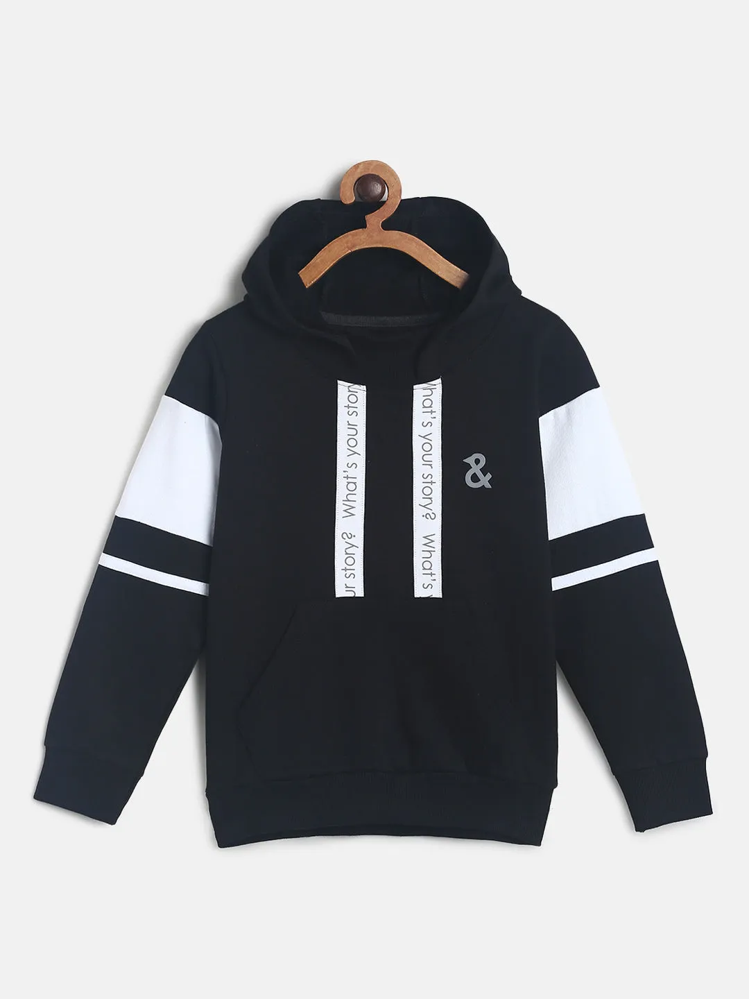 Boys Black & White Full Sleeve Sweatshirt