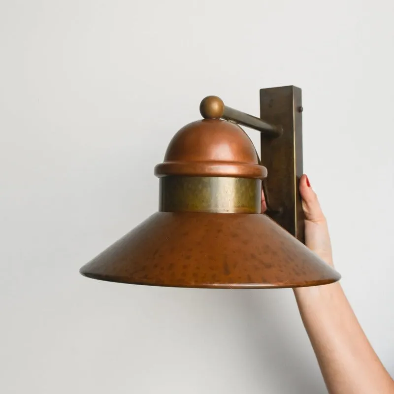 Brass and Copper Exterior Wall Light