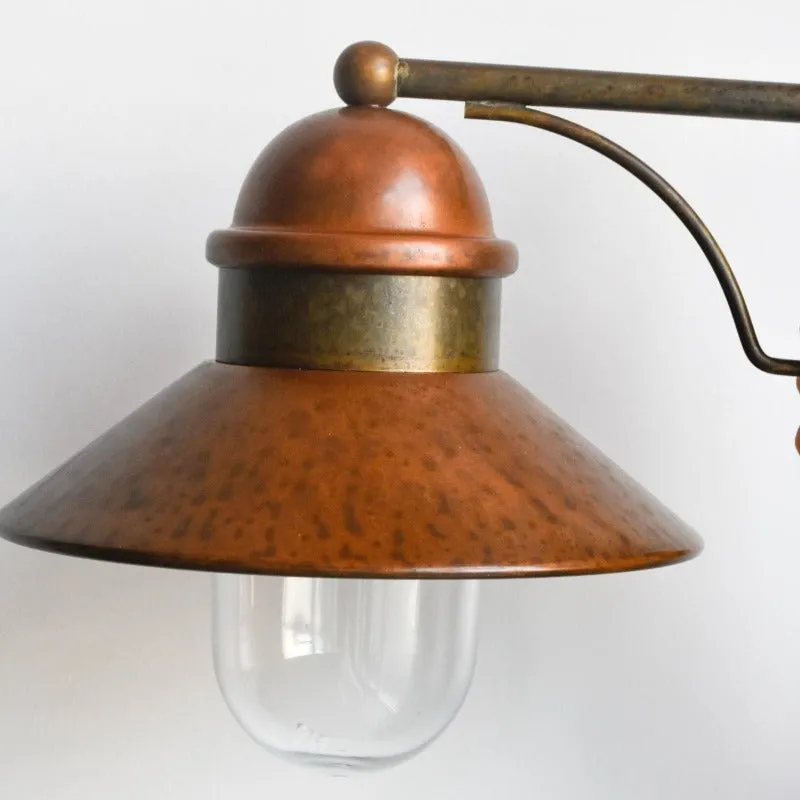 Brass and Copper Exterior Wall Light