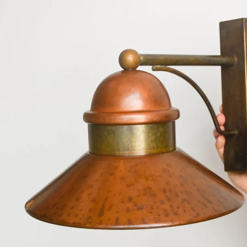 Brass and Copper Exterior Wall Light