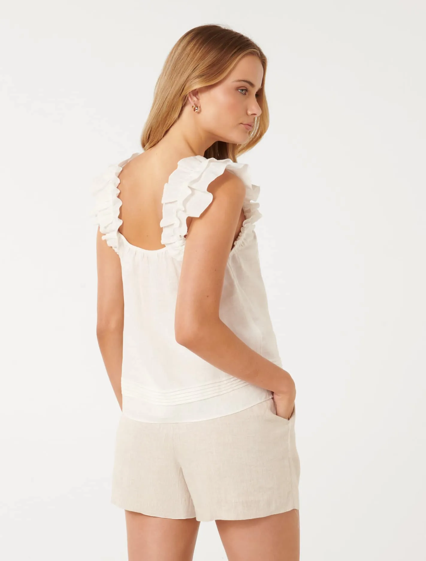 Breannas Elegant Babydoll Top with Delicate Frills