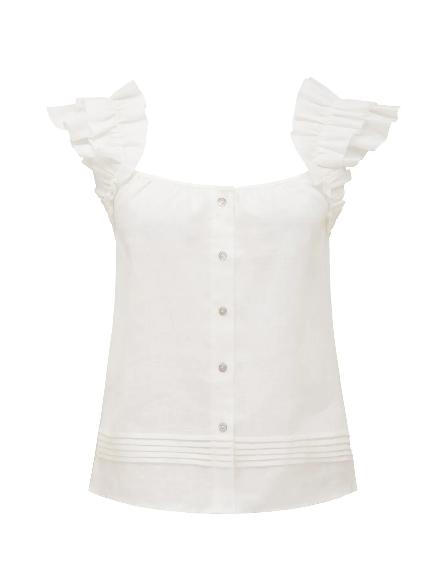 Breannas Elegant Babydoll Top with Delicate Frills