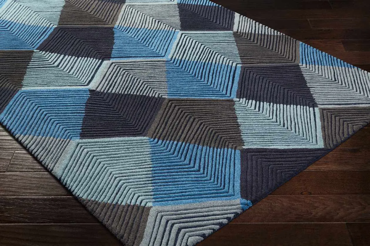 Brooksel Modern Sky Blue Area Rug