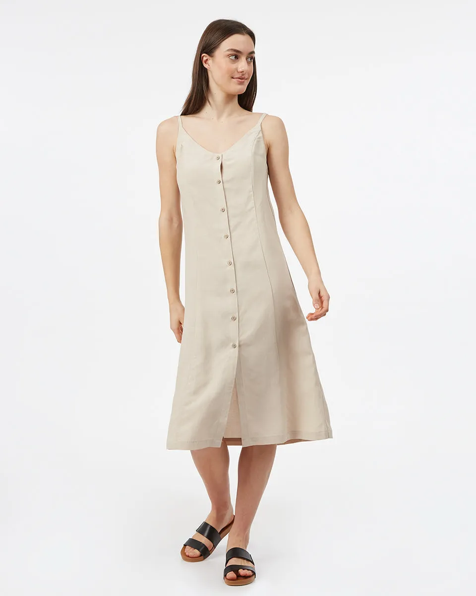 Button Front Linen Dress