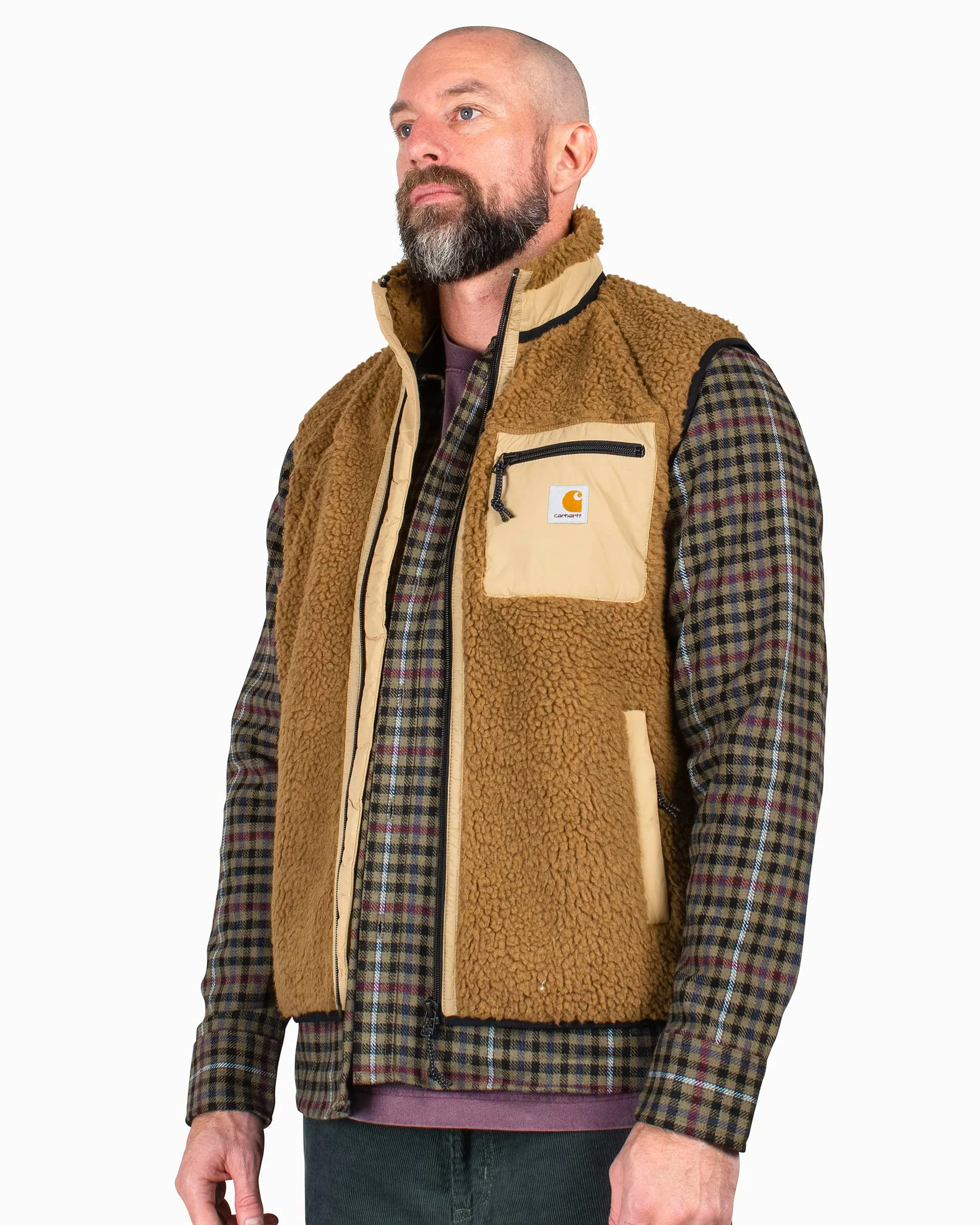 Carhartt W.I.P. Hamilton Brown/Dusty Brown Prentis Vest Liner with Optimal Modifiers