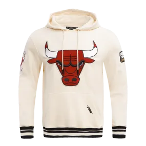 Retro Classic Fleece Pullover Hoodie in Eggshell Black for Chicago Bulls