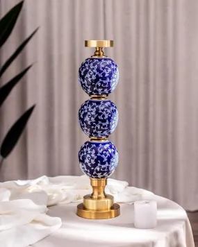 'Chrysanthemum' Ming Pillar Candle Holder - Large