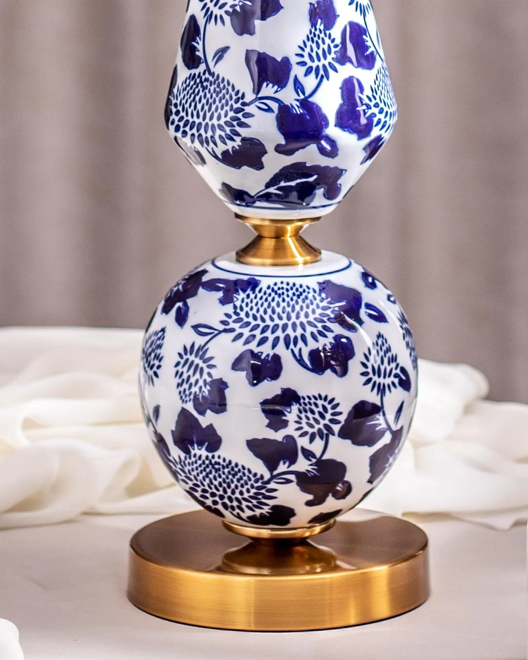 'Chrysanthemum' Ming Pillar Candle Holder - Large