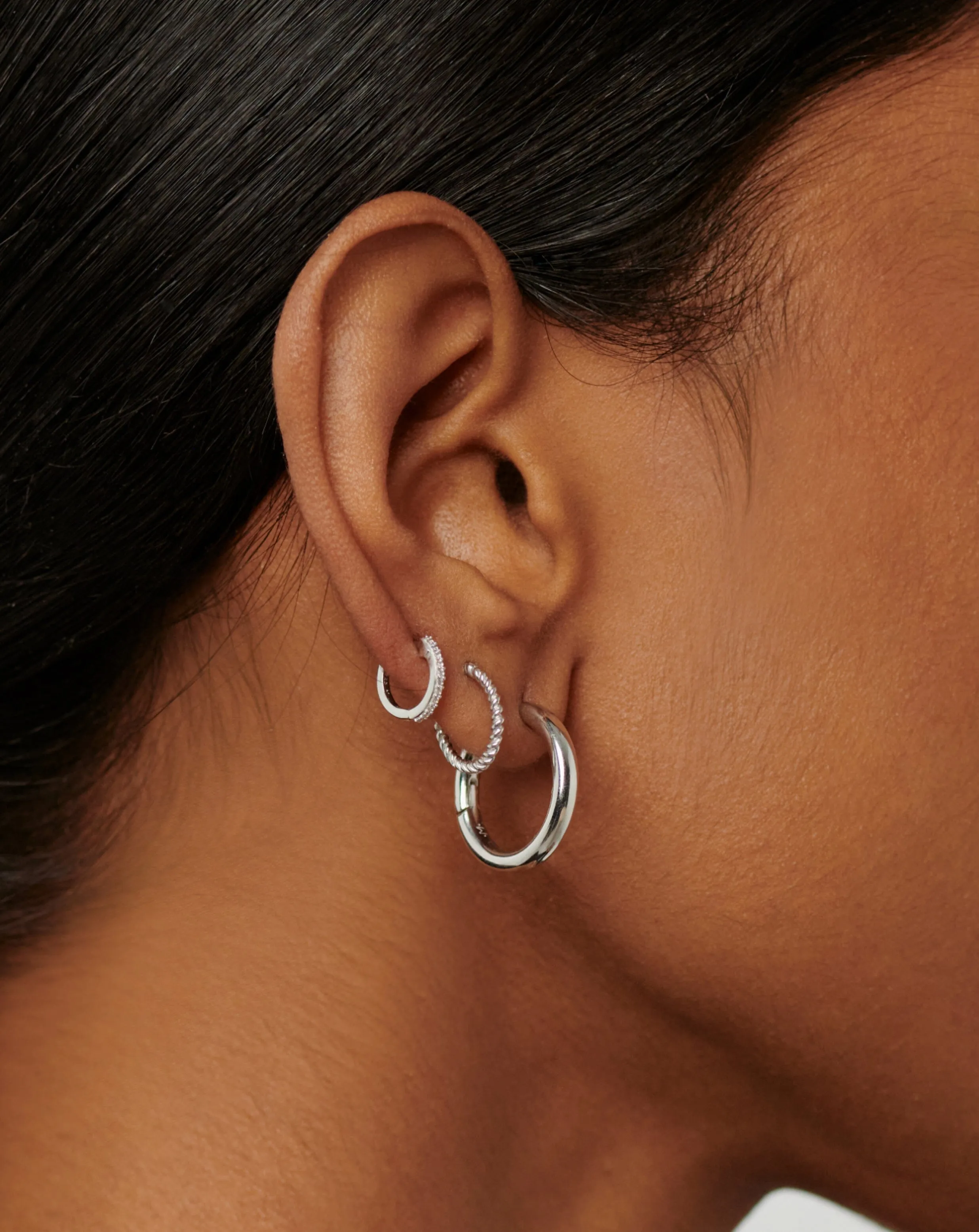 Classic Tunnel Small Hoop Earrings | Silver Plated