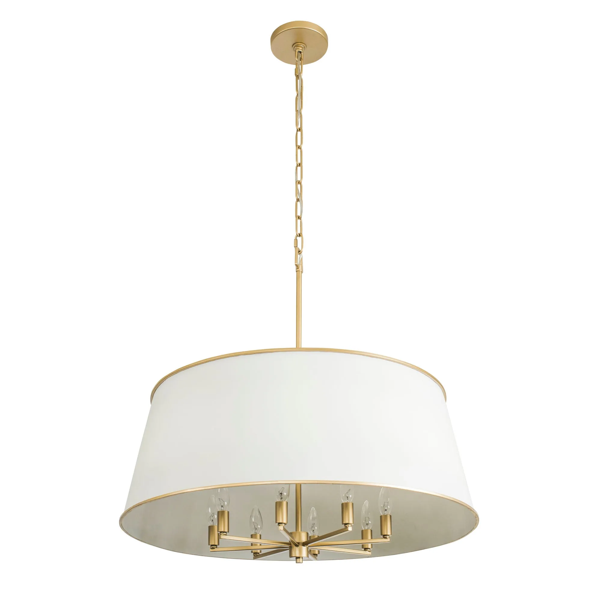 Coco 364P08MWFG 8-Light Pendant Light - Matte White/French Gold