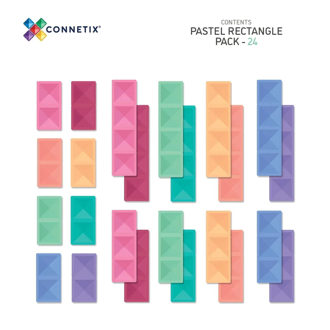 Connetix - Pastel Rectangle Pack 24pc