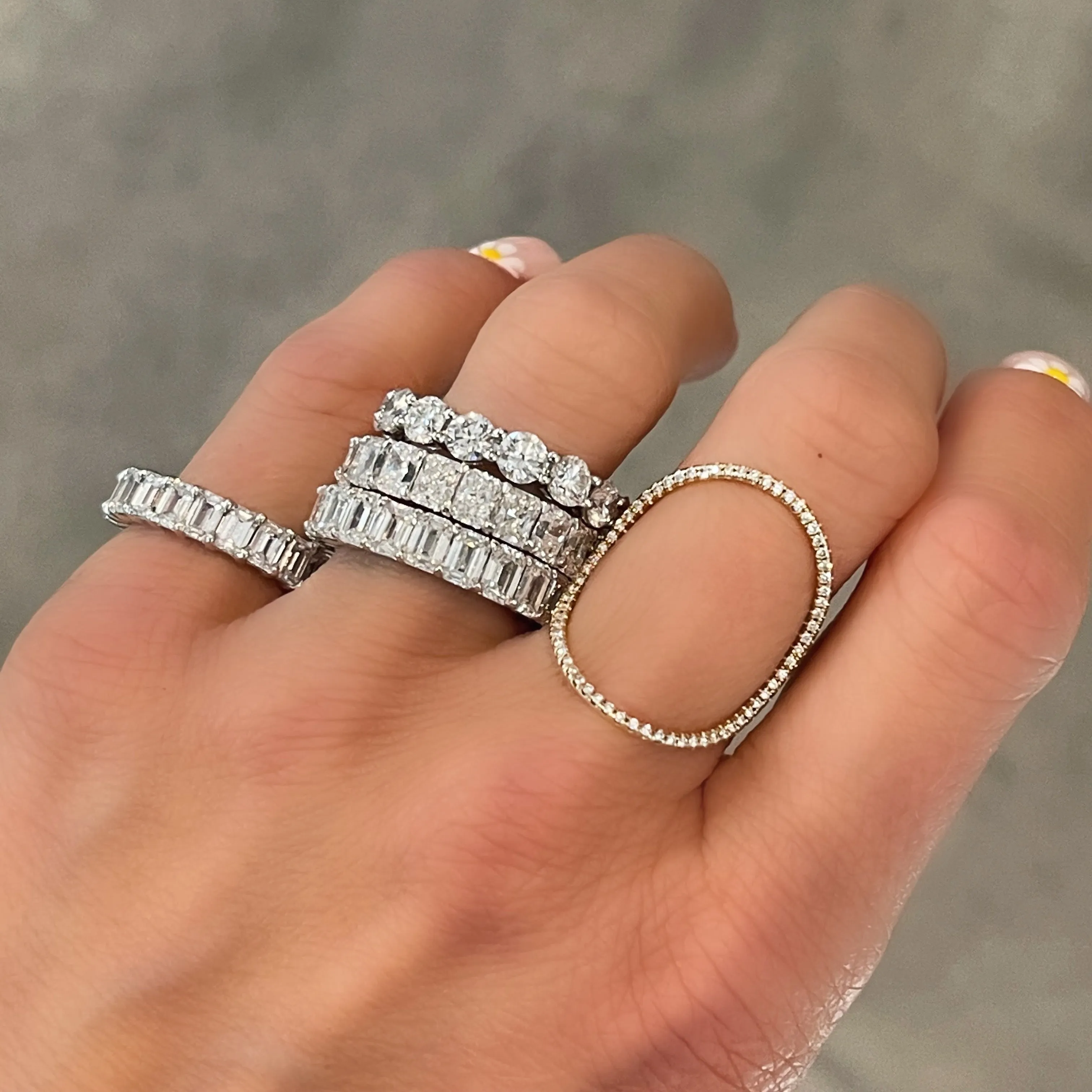 Continuity Pave Diamond Oval Ring