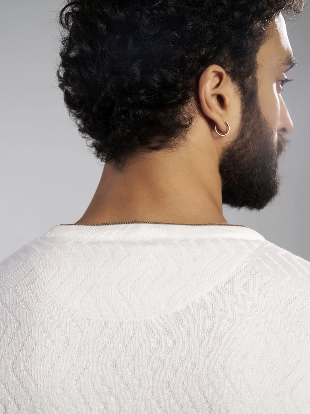 Crew Neck Pure Cotton White T-Shirt - Maze