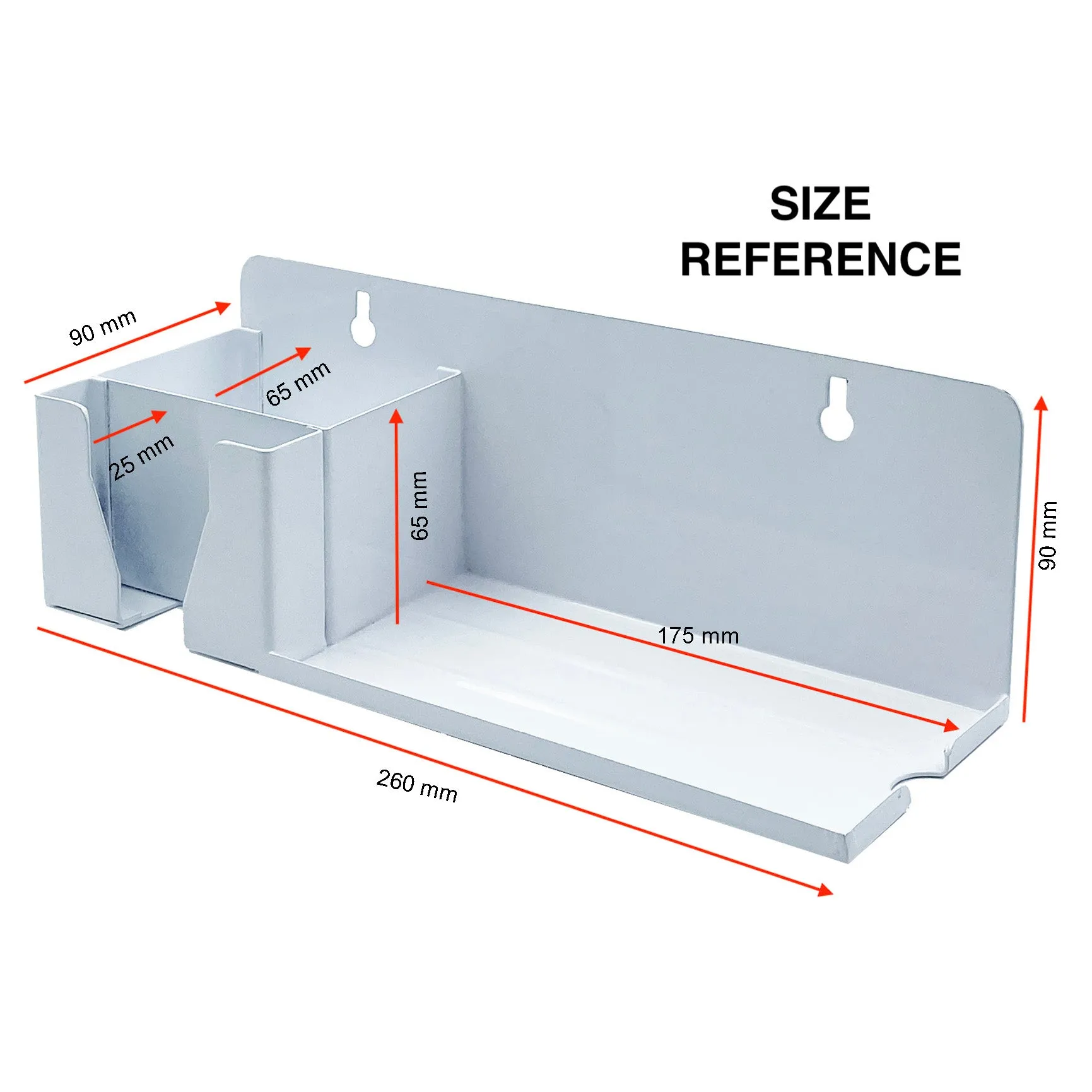 Crinds White Pure Metal Wall-Mounted Mobile Stand