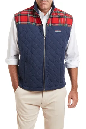 Cross Rip Quilted Vest Nantucket Navy with Royal Stewart Trim