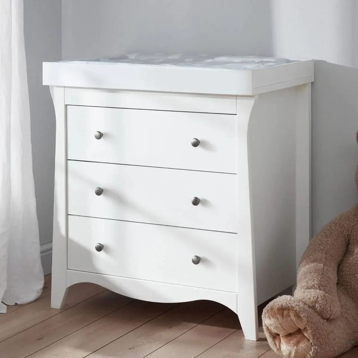 Cuddleco Clara 3 Drawer Dresser - White