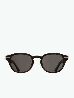 Cutler and Gross Round-Frame Black Taxi Acetate Sunglasses